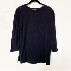 INC International Concepts Puff Sleeve Black Top Size XL